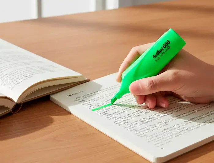 Artline Rotulador Fluorescente EK-690 Eco Green Verde punta biselada 1-4 mm