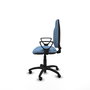 Silla de oficina Algarra con mecanismo Contacto permanente básico tapizada con Tela color Azul cielo. Equipada con Base poliamida negra, Brazos fijos y Ruedas autofrenantes