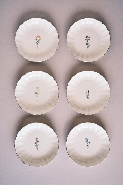 Hermia BNLZF20CKS64012673 Juego de Platos de Servicio en Porcelana, 20 cm, 6 Piezas