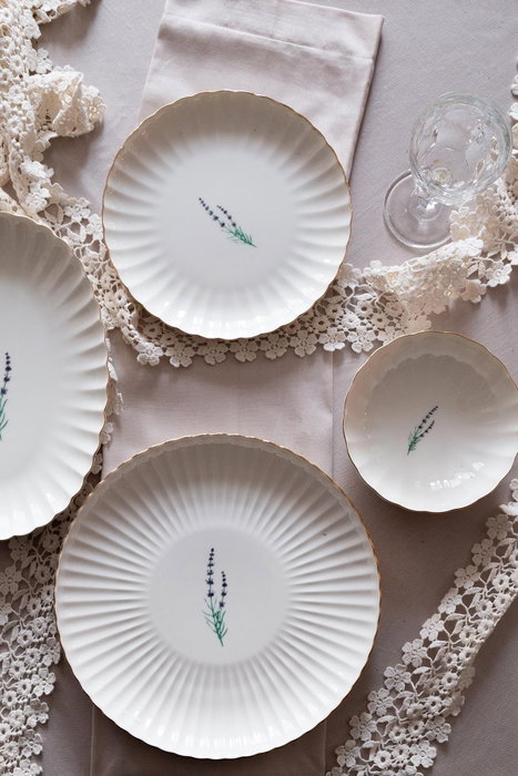 Hermia BNLZF20CKS64012673 Juego de Platos de Servicio en Porcelana, 20 cm, 6 Piezas
