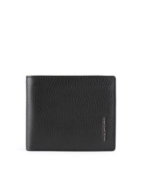 Piquadro, Cartera de cuero, Con bolsillo para monedas con cremallera, Negro, Para hombres