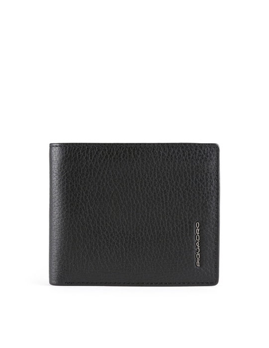 Piquadro, Cartera de cuero, Con bolsillo para monedas con cremallera, Negro, Para hombres Piquadro, Cartera de cuero, Con bolsillo para monedas con cremallera, Negro, Para hombres