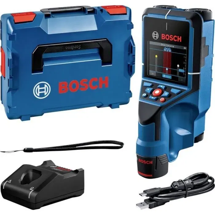 Bosch Professional Detector de pared D-Tect 200 C con 1 batería 12V 2.0Ah, cargador, cable USB-C, L-Boxx - 0601081601 Bosch Professional Detector de pared D-Tect 200 C con 1 batería 12V 2.0Ah, cargador, cable USB-C, L-Boxx - 0601081601