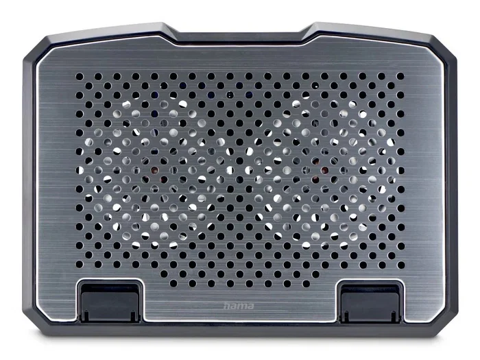 Hama Base de Refrigeración para Portátiles con Ventiladores USB y Luz LED Azul, Soporte de Aluminio Inclinable 5 Posiciones para Pantallas de 13.3" a 15.6", Negro