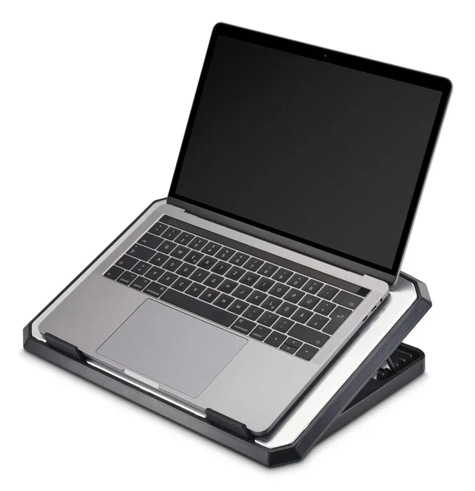 Hama Base de Refrigeración para Portátiles con Ventiladores USB y Luz LED Azul, Soporte de Aluminio Inclinable 5 Posiciones para Pantallas de 13.3" a 15.6", Negro