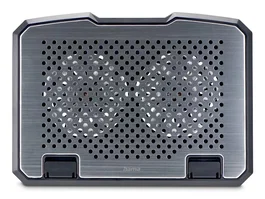 Hama Base de Refrigeración para Portátiles con Ventiladores USB y Luz LED Azul, Soporte de Aluminio Inclinable 5 Posiciones para Pantallas de 13.3" a 15.6", Negro