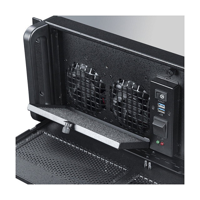 Chieftec UNC-410S-B-U3-OP Estante 4U Rack Negro para PC ATX/micro ATX, 3x5.25", 5x3.5", Acero, Sin Fuente