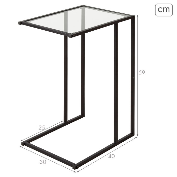Color Baby Max Home Mesa Auxiliar de Metal y Cristal 40X30Xh59Cm Color Baby Max Home Mesa Auxiliar de Metal y Cristal 40X30Xh59Cm