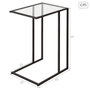 Color Baby Max Home Mesa Auxiliar de Metal y Cristal 40X30Xh59Cm