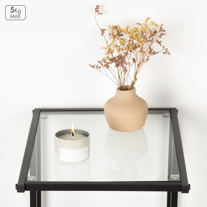Color Baby Max Home Mesa Auxiliar de Metal y Cristal 40X30Xh59Cm Color Baby Max Home Mesa Auxiliar de Metal y Cristal 40X30Xh59Cm