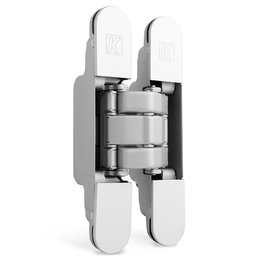 KOBLENZ Karakter K8080 Bisagra Invisible Regulable en 3 Ejes, Cromo Satinado o Negro, para Puertas de hasta 100kg