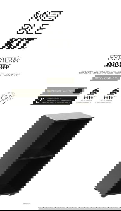 Inde Estantería Cubo Móblekit con 2 Compartimentos, Blanco, Medidas 31 x 29.7 x 61.2 cm, para Montaje DIY (3 Unidades) Inde Estantería Cubo Móblekit con 2 Compartimentos, Blanco, Medidas 31 x 29.7 x 61.2 cm, para Montaje DIY (3 Unidades)