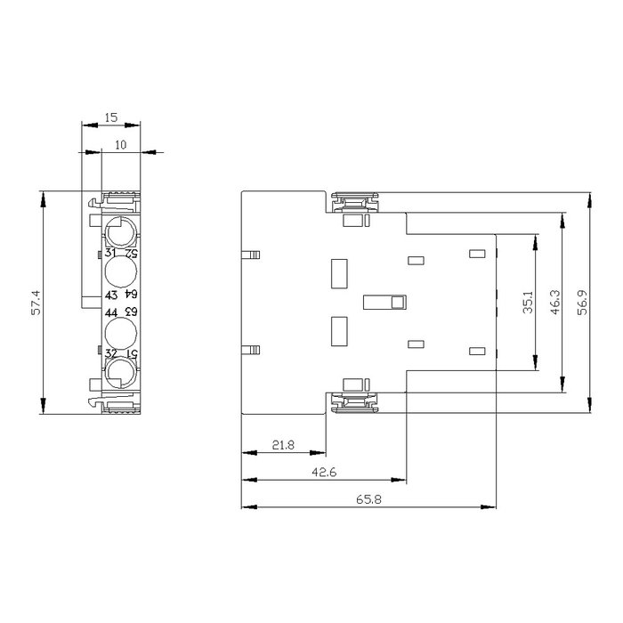 Siemens 3RH29211DA11 Bloque de contactos auxiliares 1S+1Ö S0 montaje lateral con conexión por tornillo