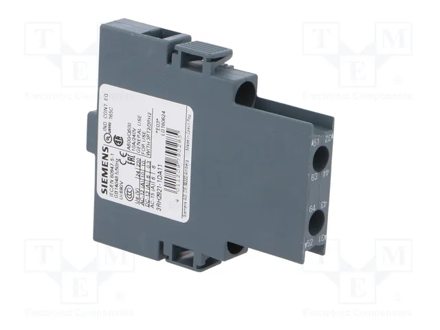 Siemens 3RH29211DA11 Bloque de contactos auxiliares 1S+1Ö S0 montaje lateral con conexión por tornillo