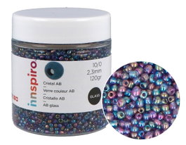 Innspiro Rocalla de Vidrio Redonda Aurora Boreale Violeta 2,3mm 120g