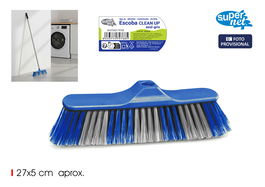 Inde Escoba Cleanup Azul/Gris 8,5 cm ancho x 11,5 cm alto x 32,7 cm largo (12 Unidades)