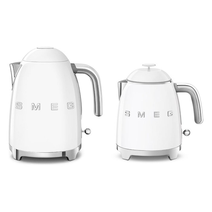 SMEG KLF05WHEU Mini Wasserkocher Weiss, Hervidor de Agua 0.8L, 1400W, Blanco, con Filtro y Apagado Automático