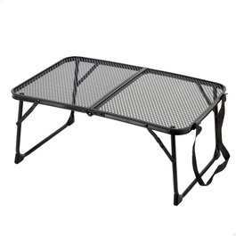 Aktive Mesa plegable de camping negra con diseño maletín y sistema antivuelco