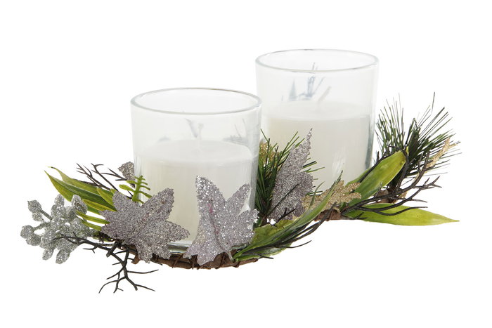 DKD Home Decor Vela Navidad Moderna Plateado Dorado Cera parafina Cristal Set de 2 Unidades 10 x 7 x 10 cm DKD Home Decor Vela Navidad Moderna Plateado Dorado Cera parafina Cristal Set de 2 Unidades 10 x 7 x 10 cm