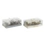 DKD Home Decor Set de 2 Velas de Cera de Parafina en Colores Plateado y Dorado