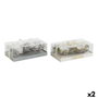 DKD Home Decor Set de 2 Velas de Cera de Parafina en Colores Plateado y Dorado