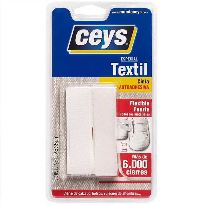 CEYS 501106 Cinta Adhesiva Velcro Blanco 20mm x 35cm 20 Metros CEYS 501106 Cinta Adhesiva Velcro Blanco 20mm x 35cm 20 Metros