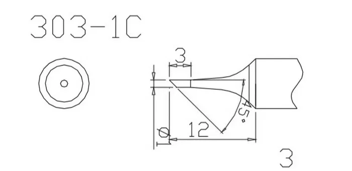 QUICK Punta de soldadura tipo horma de 1mm