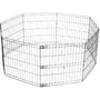 M Pets Jaula Parque Metálica Plegable para Cachorros y Perros Pequeños, 8 Paneles de 62x66 cm, Delimita Espacio Seguro, Negro