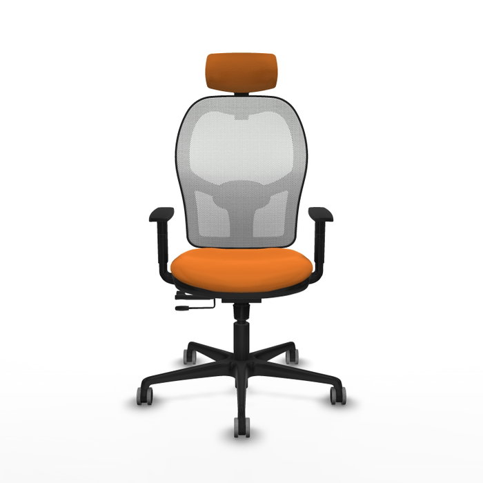 PIQUERAS Y CRESPO Silla de oficina Jorquera Naranja/Blanco con Mecanismo Sincro/Traslack