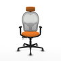 PIQUERAS Y CRESPO Silla de oficina Jorquera Naranja/Blanco con Mecanismo Sincro/Traslack