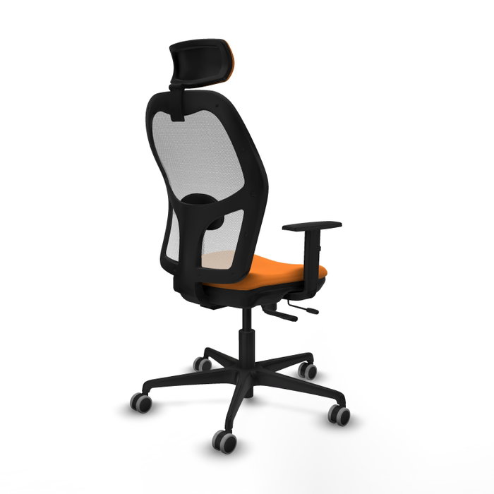PIQUERAS Y CRESPO Silla de oficina Jorquera Naranja/Blanco con Mecanismo Sincro/Traslack
