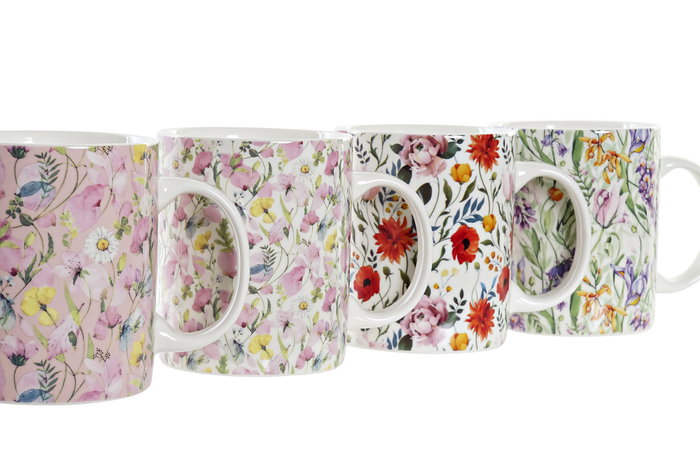 DKD Home Decor Mug Shabby Porcelana New Bone Multicolor Flores 320ml (12 Unidades) DKD Home Decor Mug Shabby Porcelana New Bone Multicolor Flores 320ml (12 Unidades)