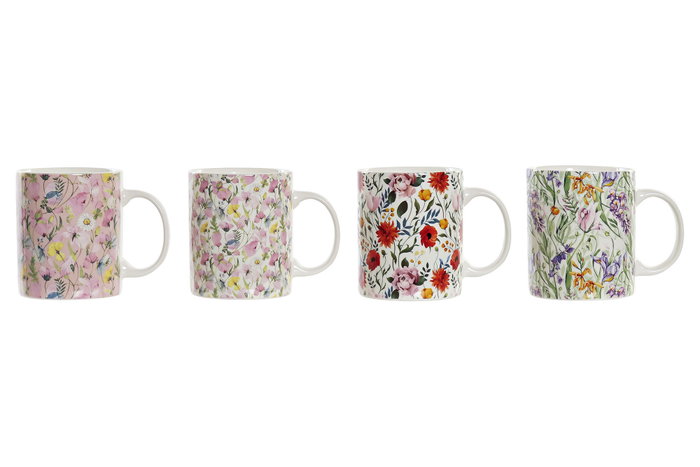 DKD Home Decor Mug Shabby Porcelana New Bone Multicolor Flores 320ml (12 Unidades) DKD Home Decor Mug Shabby Porcelana New Bone Multicolor Flores 320ml (12 Unidades)