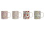 DKD Home Decor Mug Shabby Porcelana New Bone Multicolor Flores 320ml (12 Unidades)