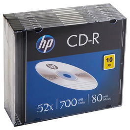 HP CD-R 700MB 52x Pack 10 Unidades Slim Case