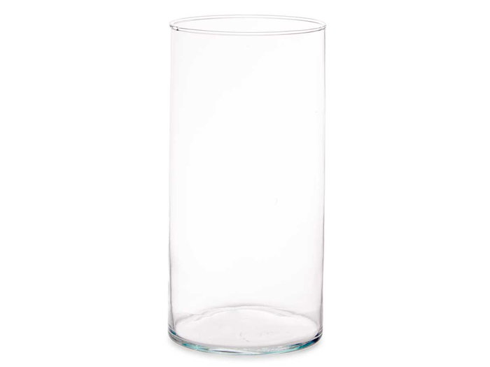 GIFTDECOR Jarrón de Cristal Cilindro Transparente 15x30cm