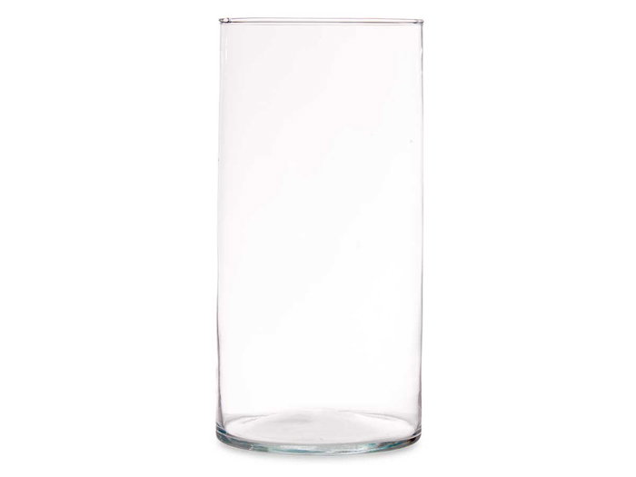 GIFTDECOR Jarrón de Cristal Cilindro Transparente 15x30cm