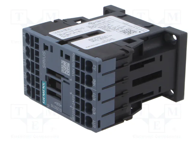 SIEMENS 3RT2016-2AF01 Contactor de 3 polos, 9A, 110V AC