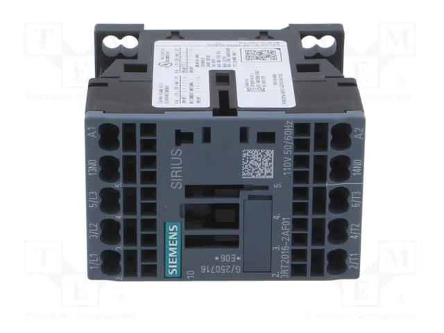 SIEMENS 3RT2016-2AF01 Contactor de 3 polos, 9A, 110V AC