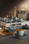 Hermia CT12P01 Juego de Tazas de Té de Porcelana Azul (4 Piezas) 220cc Aptas para Lavavajillas y Microondas