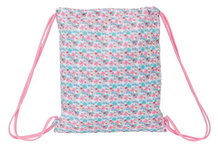 Bolsa Mochila con Cuerdas Moos Flores Multicolor 35 x 40 x 1 cm