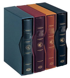 Album De Monedas Pardo 4 Anillas Euro Con Cajetin Burdeos