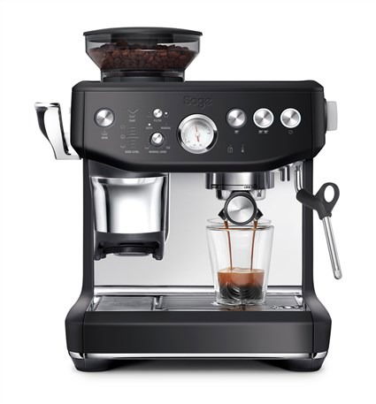 Sage SES876BTR4EEU1 Cafetera Barista Express Impress™ Acero Trufa Negra, Cafetera Espresso con Sistema Impress Puck para Dosis Perfecta y Prensa Precisa