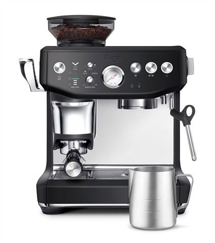 Sage SES876BTR4EEU1 Cafetera Barista Express Impress™ Acero Trufa Negra, Cafetera Espresso con Sistema Impress Puck para Dosis Perfecta y Prensa Precisa