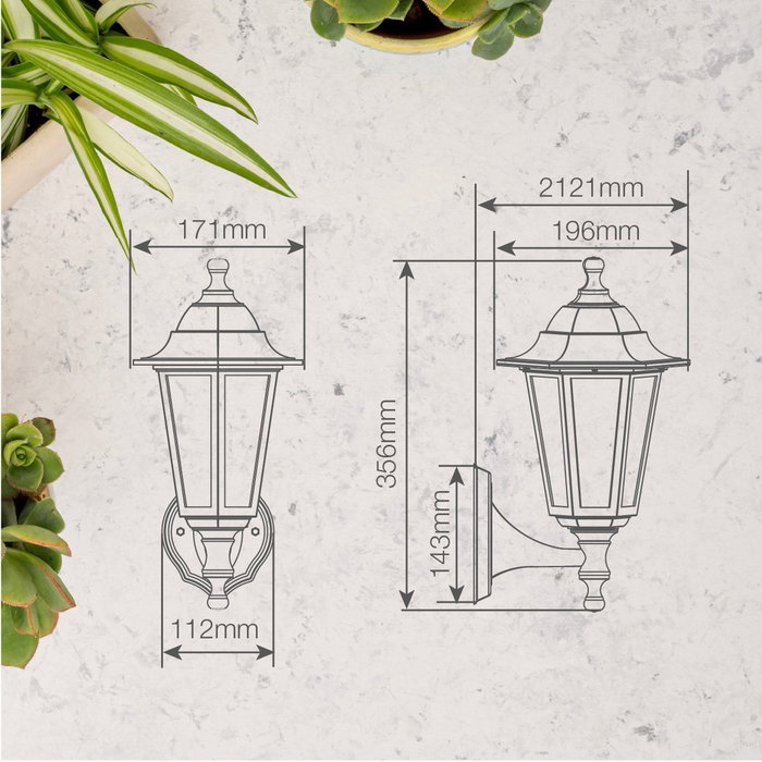 GSC Evolution Farol de Jardín Serie Bagan Brazo Reversible E27 Negro IP44