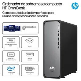 HP OmniDesk Slim Desktop S03-0031ns Intel Core i3 8 GB 512 GB SSD Plata