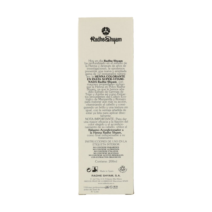 Radhe Shyam Henna Quinquina Fortalecedora Pasta