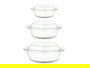 Vivalto Set 3 Cacerolas Borosilicato 700ml 1000ml 1500ml Transparente 24x14x21cm (Set de 4)