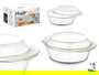 Vivalto Set 3 Cacerolas Borosilicato 700ml 1000ml 1500ml Transparente 24x14x21cm (Set de 4)