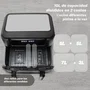 Grunkel DualFlexiFryer Freidora de Aire Dual 10L (2x5L o 7L+3L) 2800W, 10 Programas Automáticos, Pantalla Táctil, Negro